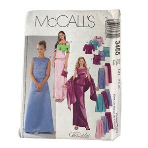 Y2K McCalls 3465 Plus Tops Skirts and Stole Sewing Pattern Sizes 7-8-10 UNCUT